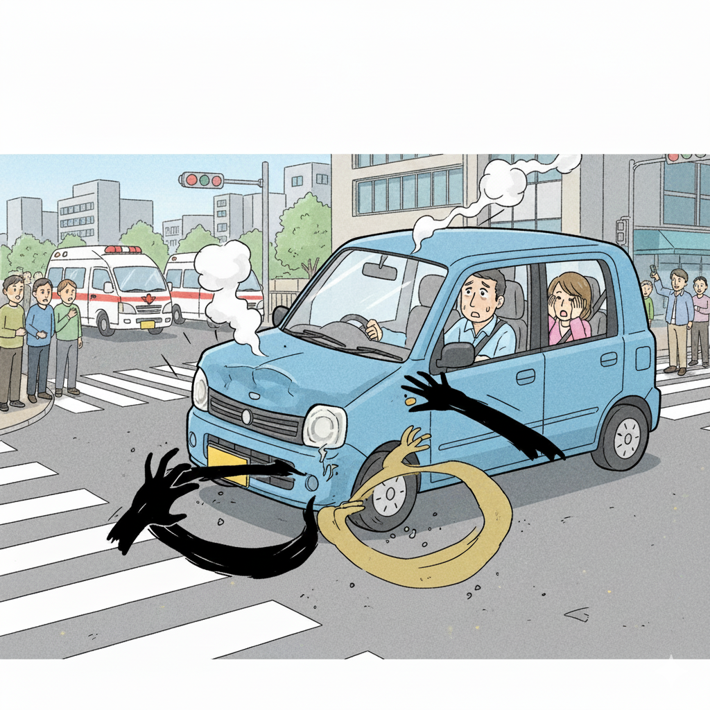 突発的な事故のイラスト