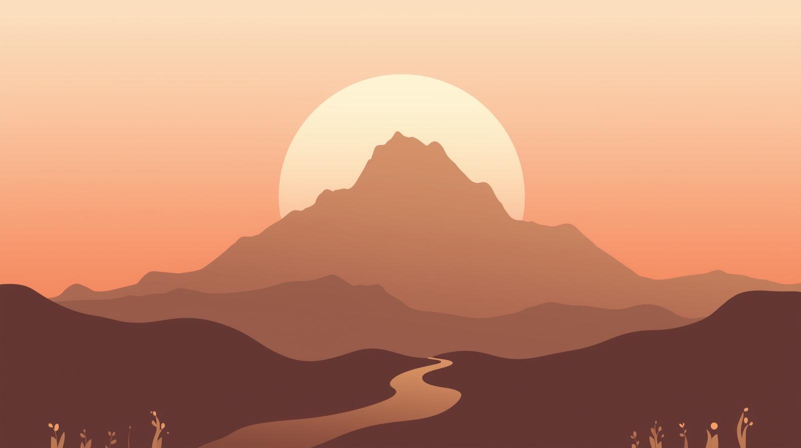 八白土星を象徴する山々のイラスト