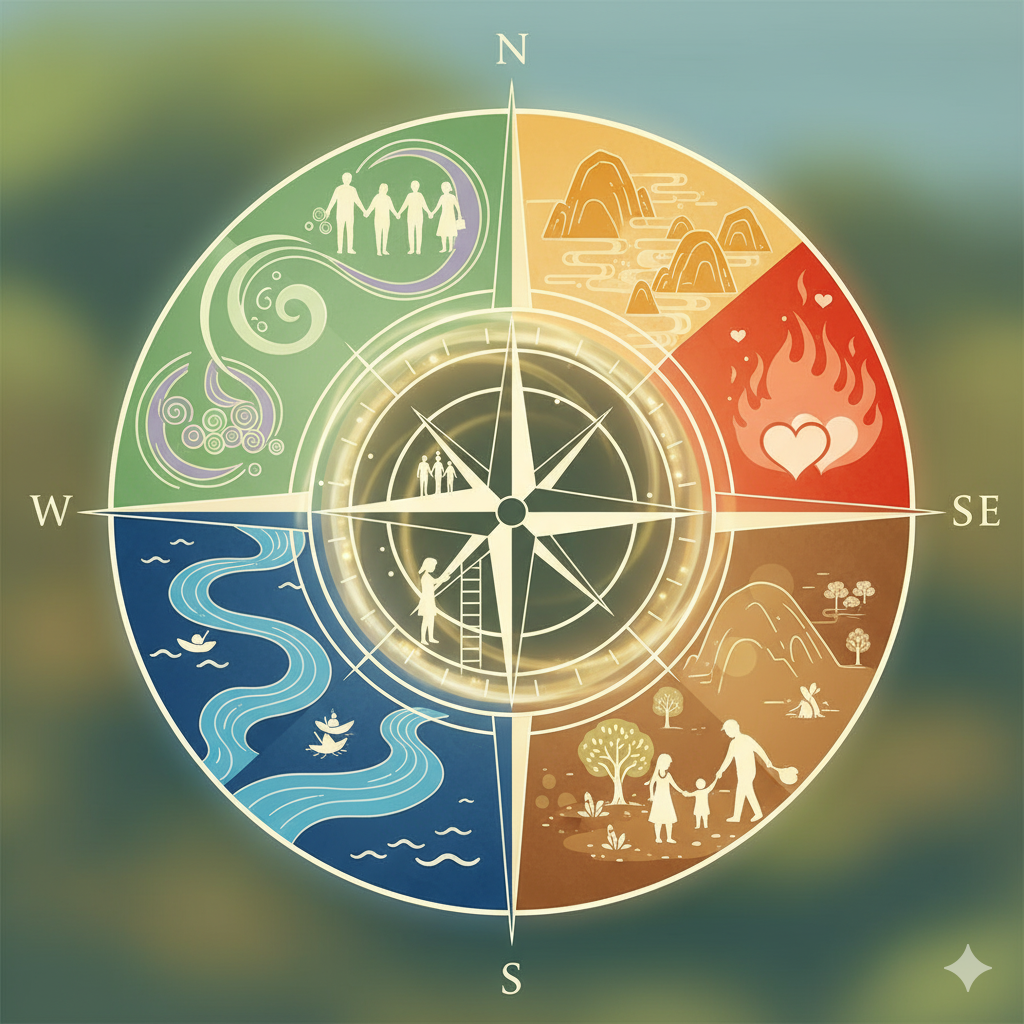 人間関係が良くなる方位の開運イメージ