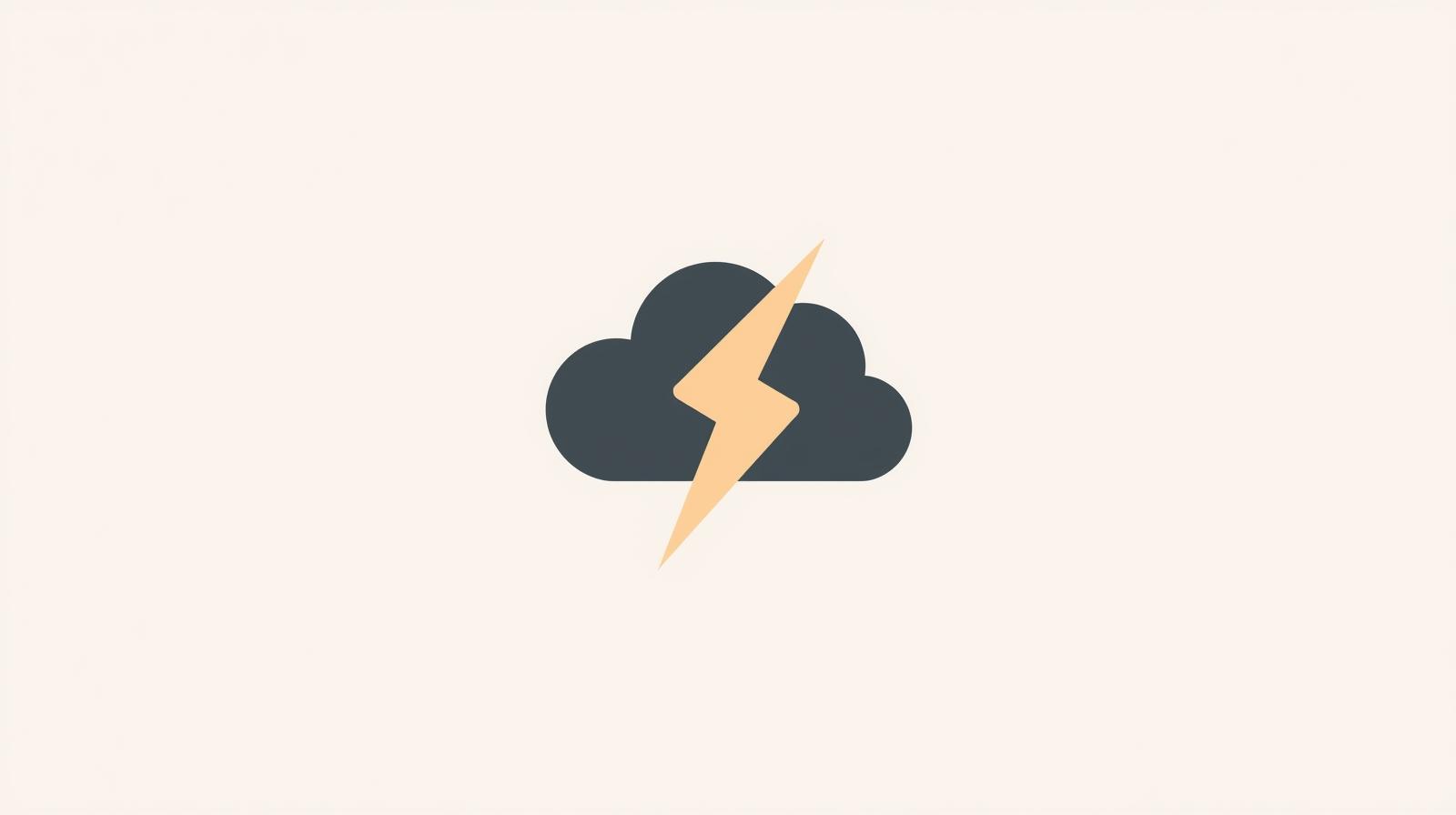 黒い雲と稲妻のイラスト